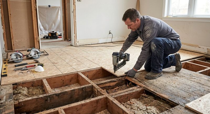 Plywood Subfloor Repair in Conroe, TX